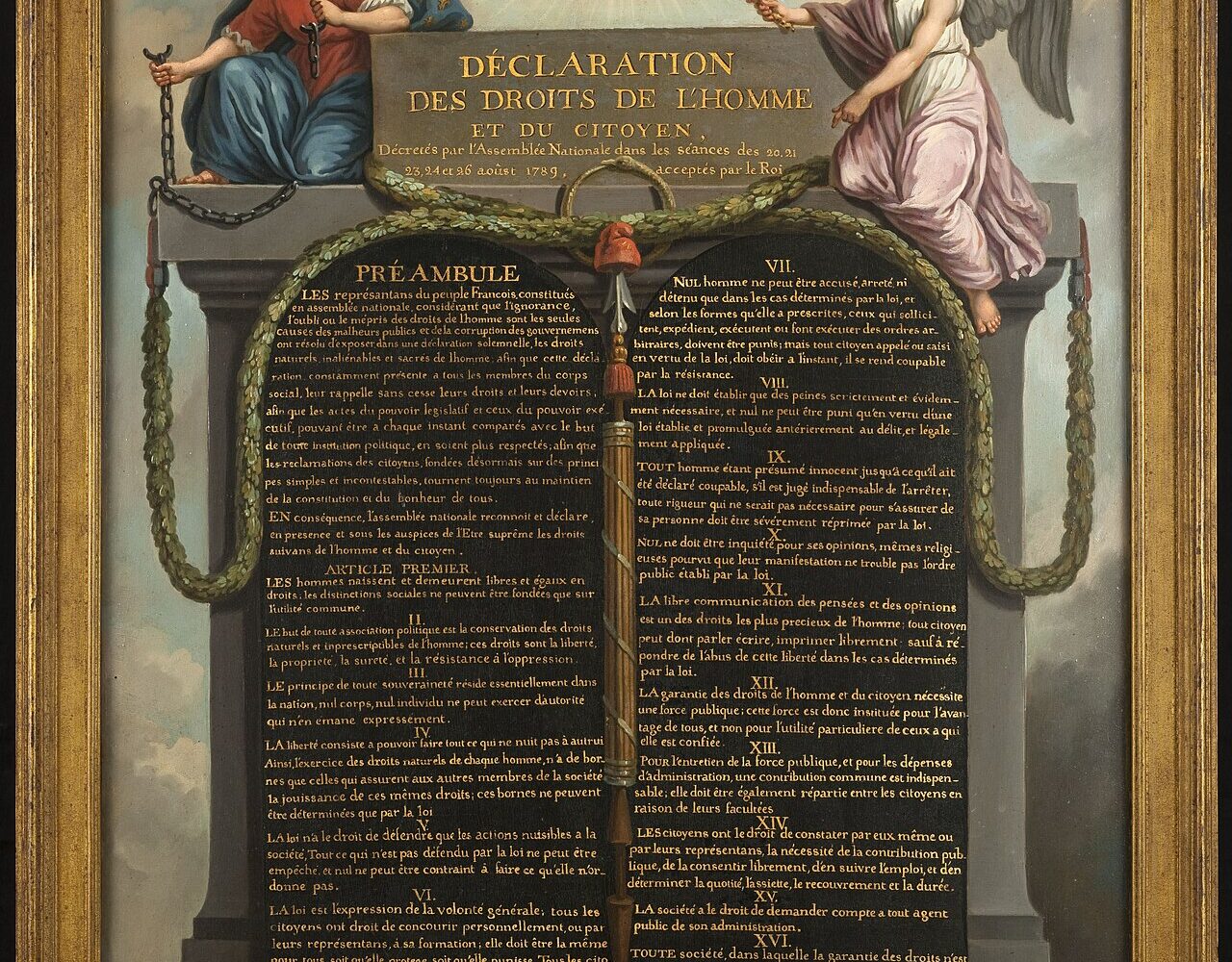 La Déclaration des droits de l'homme et du citoyen peinte par Jean-Jacques-François Le Barbier vers 1789