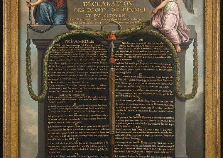 La Déclaration des droits de l'homme et du citoyen peinte par Jean-Jacques-François Le Barbier vers 1789