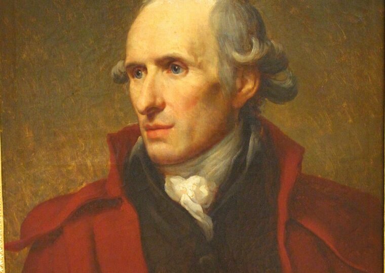 Portrait d'Antonio Canova peint par François Gérard en 1802, en manteau rouge