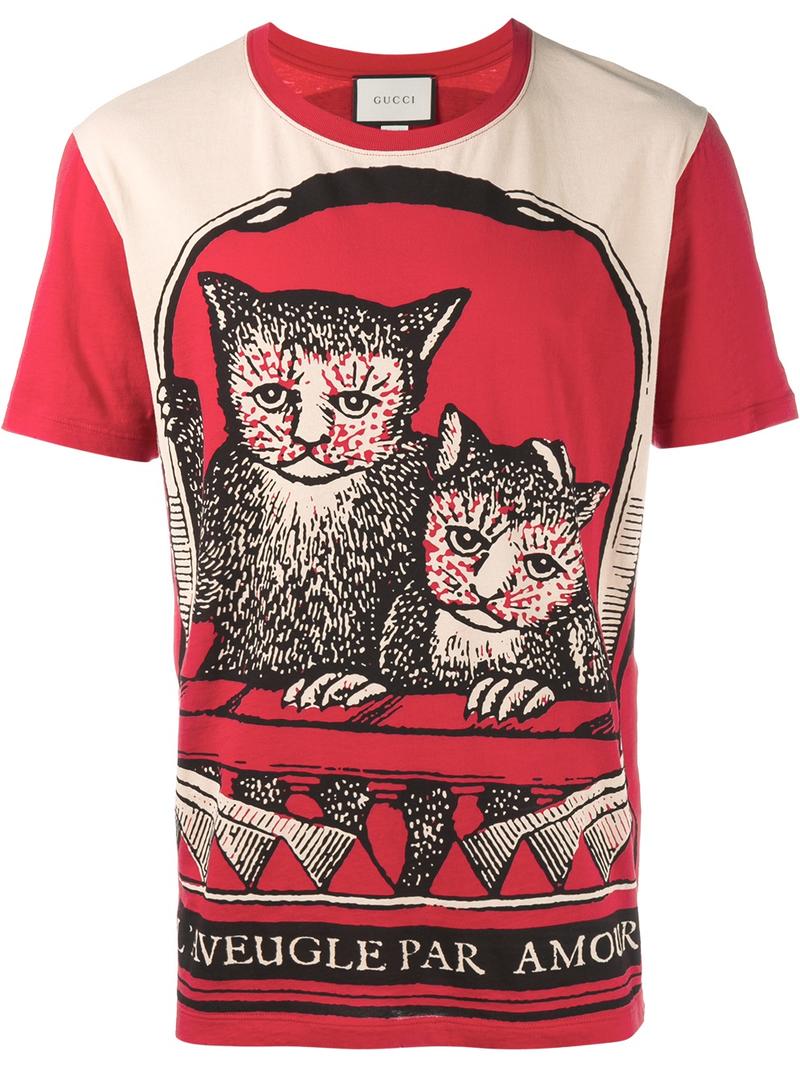Gucci – cat print t-shirt – men 
