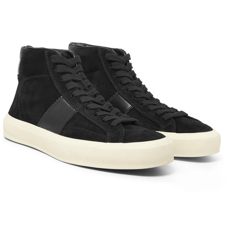 TOM FORD – Leather-panelled Suede High 