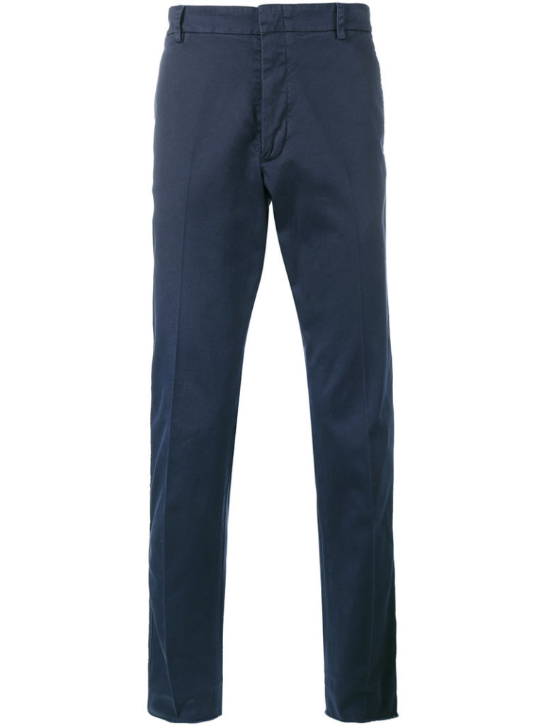 Valentino â straight-leg chinos â men â Cotton/Polyester/Spandex/Elastane/Viscose â 50, Blue 