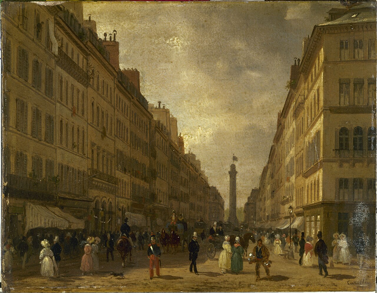 La rue de la Paix à Paris peinte par Giuseppe Canella, où Cartier s'installa en 1899