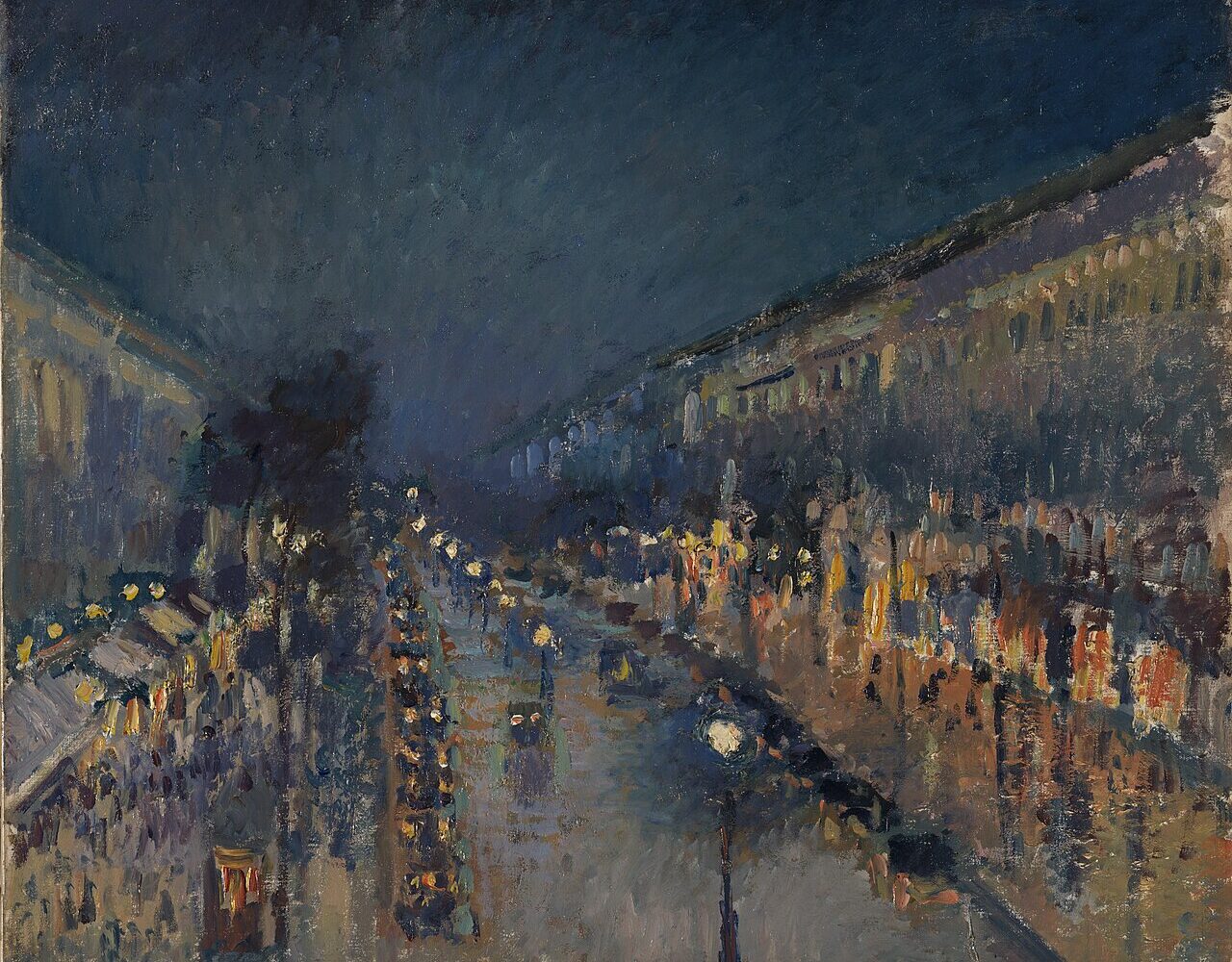 Boulevard Montmartre, effet de nuit, tableau de Camille Pissarro, 1897