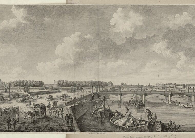 Le pont de la Concorde et la place, vue d'époque