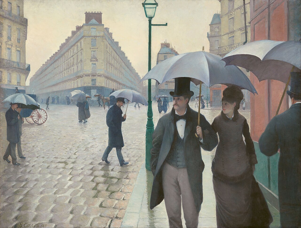 Rue de Paris, temps de pluie, tableau de Gustave Caillebotte, 1877
