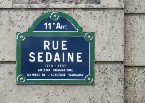 La plaque de la rue Sedaine, dans le 11e arrondissement de Paris