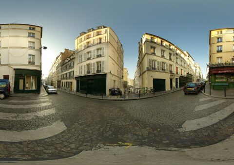 La devanture verte d'Au marché de la Butte, l'épicerie du film Amélie