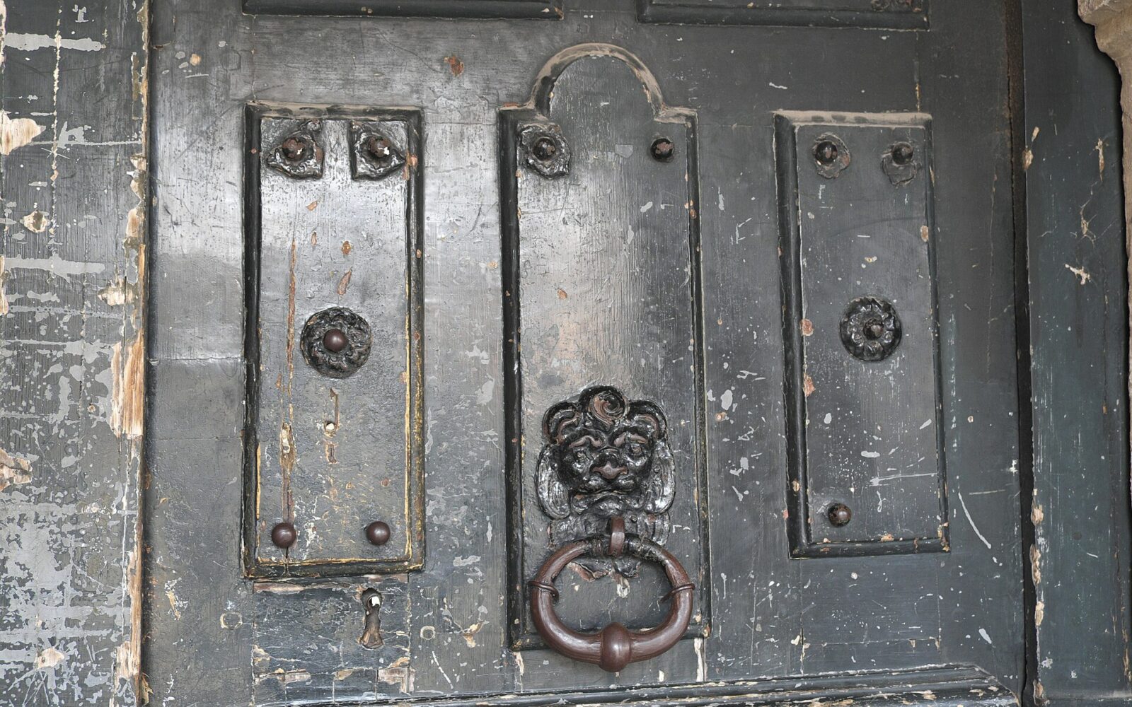 Le heurtoir et la porte de l'hôtel du 23 place des Vosges