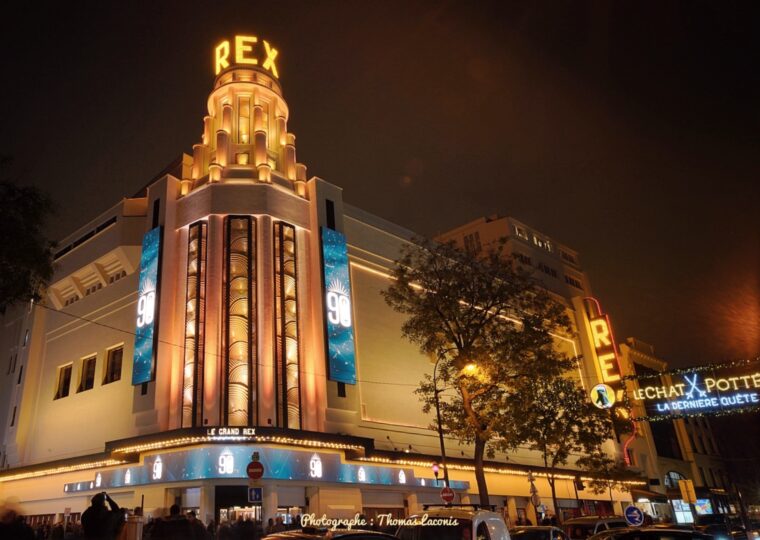 La façade et la tour du Grand Rex, boulevard Poissonnière