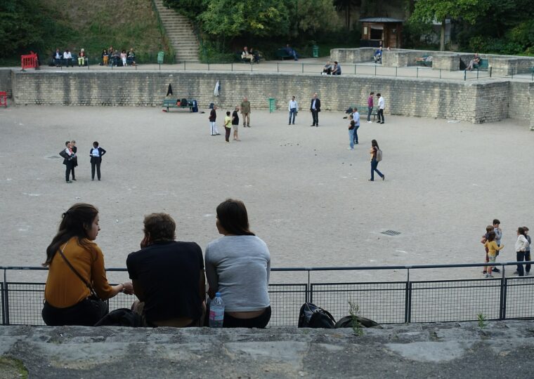 Les gradins des arènes de Lutèce, square Capitan
