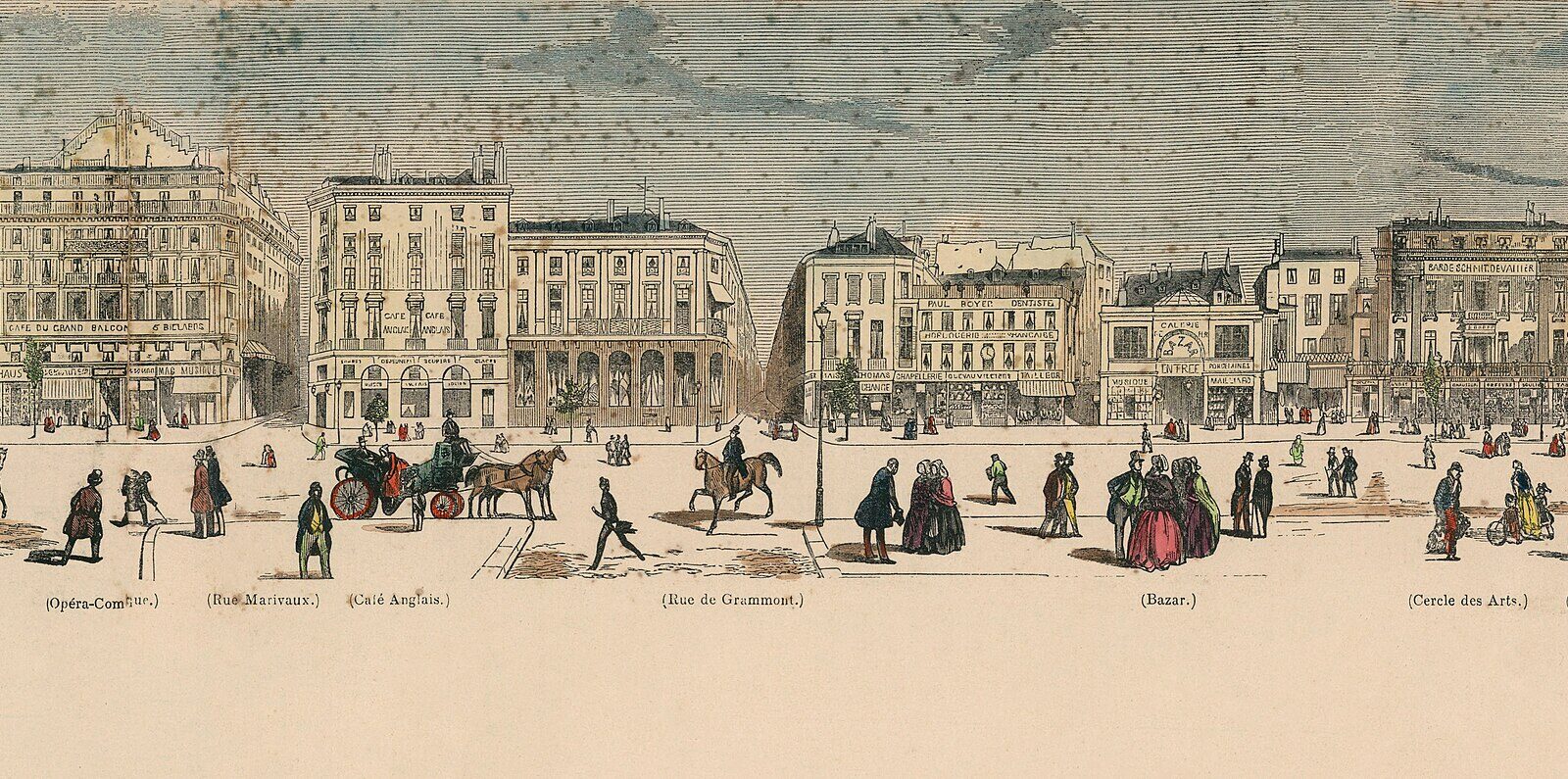 La façade de l'Opéra-Comique sur la place Boieldieu
