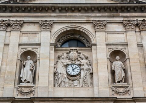 La chapelle et la cour d'honneur de la Sorbonne