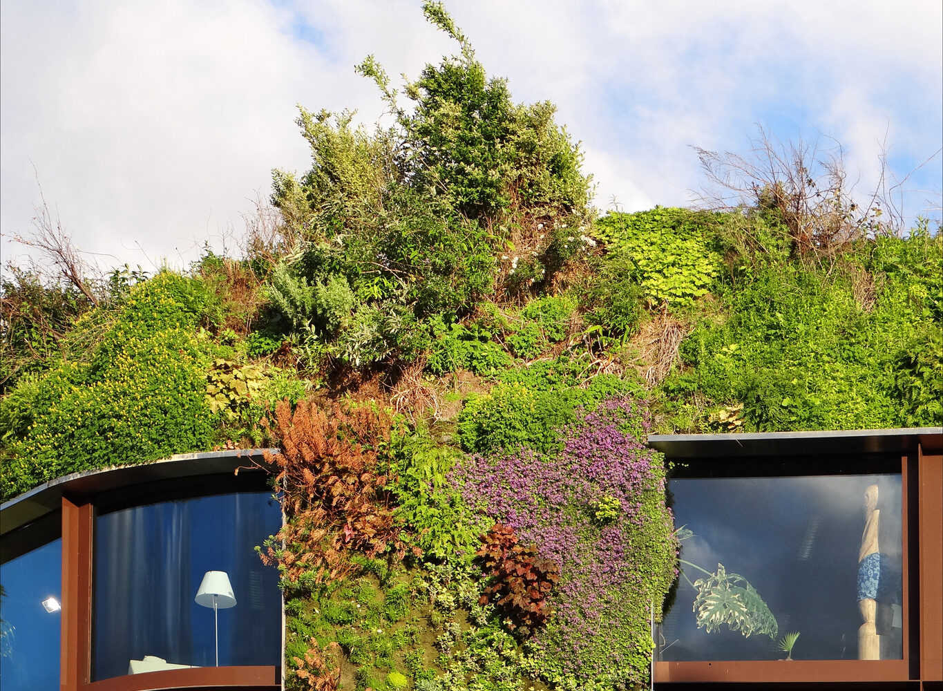 Le mur végétal du musée du quai Branly le long de la Seine